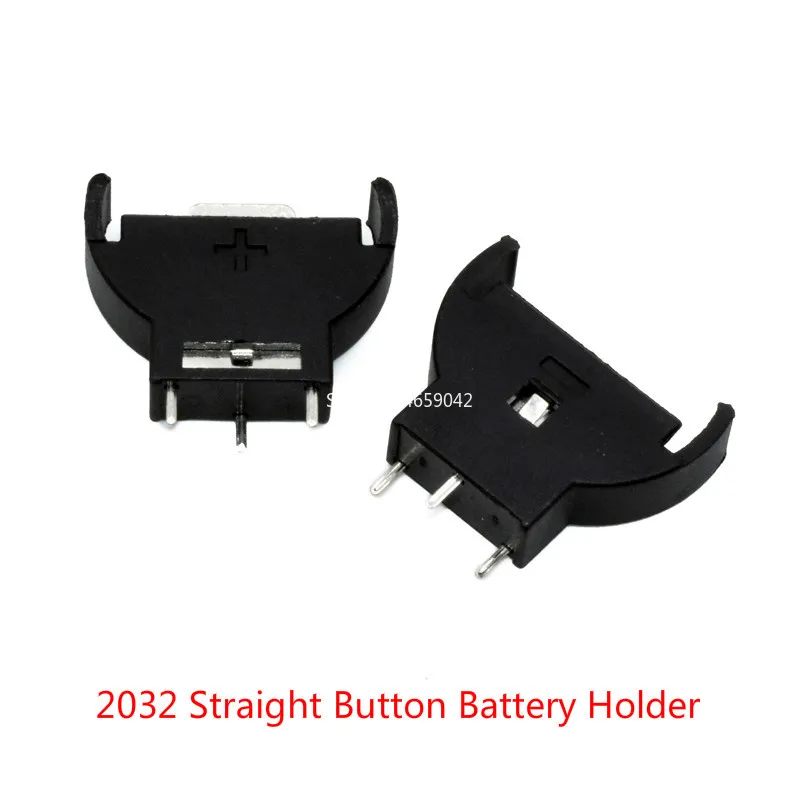 5x CR2032/CR2025 Half-Round Battery Coin Button Cell Socket Holder Case Black ZP 
