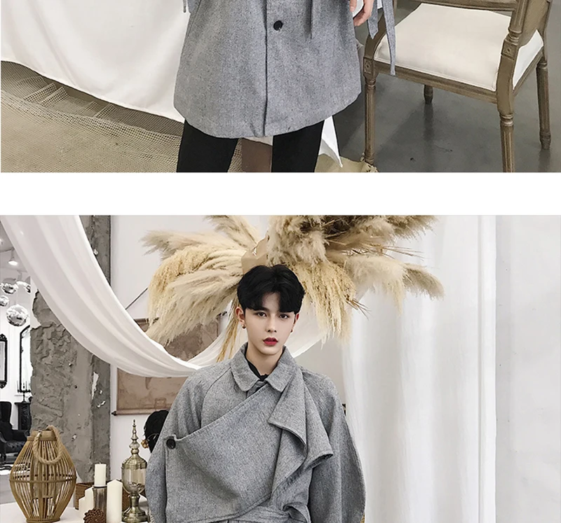  Trench Coat Men Streetwear Punk Rave Gothic Long Jacket  (4)