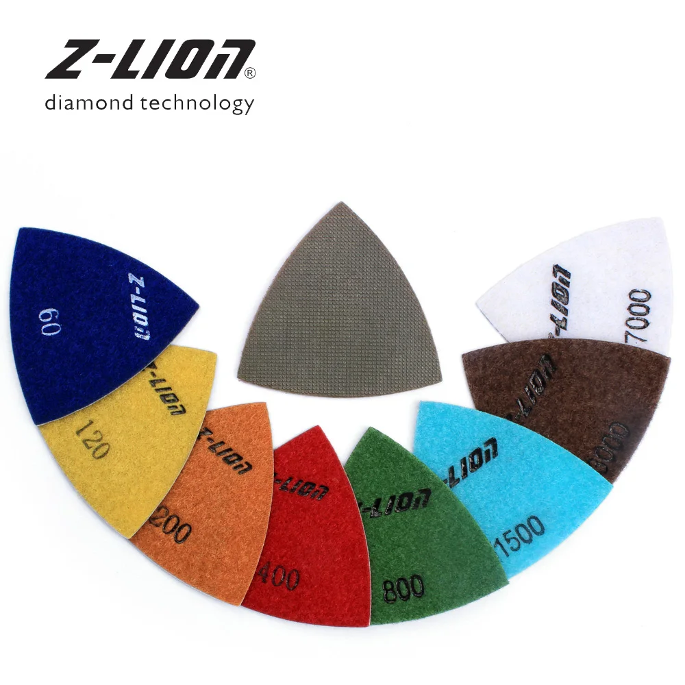 

Z-LION 8 Pcs Diamond Triangular Sanding Pad For Fein Dremel Multi Function Power Tool Sandpaper 80mm Polishing Discs