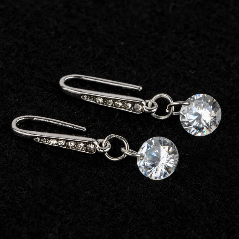 Silver Color Chandelier Crystal Long Earrings for Women Rhinestone Hoop Dangle Earring Hanging Earring Bridal Wedding Jewelry