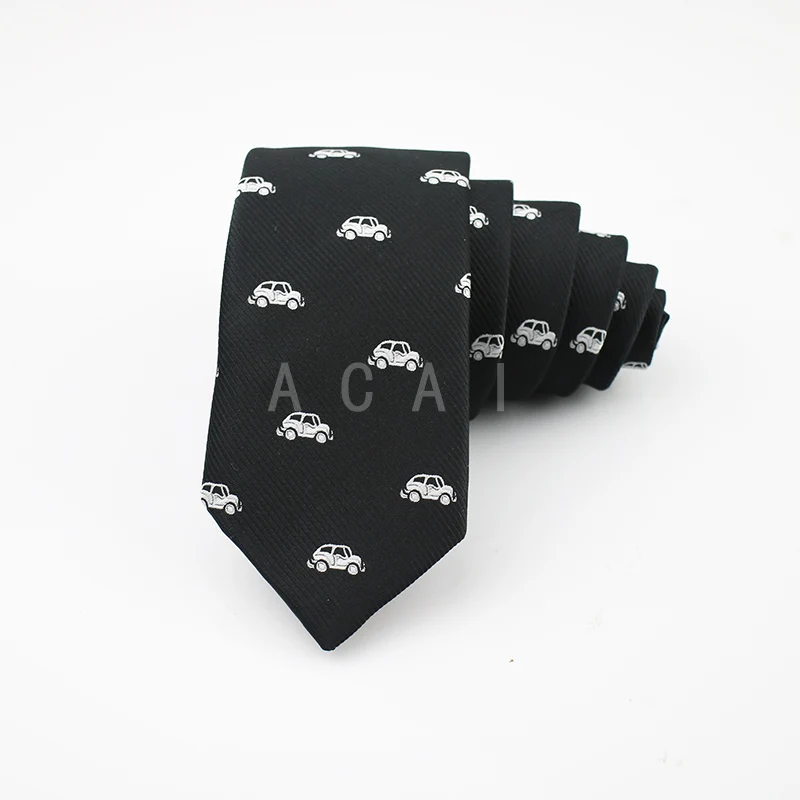 La MaxPa мужской полиэстеровый галстук с мультяшным животным котом, уткой, велосипедный тканый костюм 6 см, Узкий Тонкий шейный галстук для бизнеса, галстуки для жениха, подарок - Цвет: PCT13