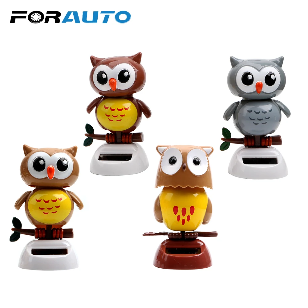 

Car Ornament Swing Doll Solar Powered Cute Owl Birds Dancing Shaking Head Dashboard Decoration Car Styling Gift Auto Accessories