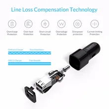 Dual Port USB Car Charger Adapter, 5V 2.4A 17W