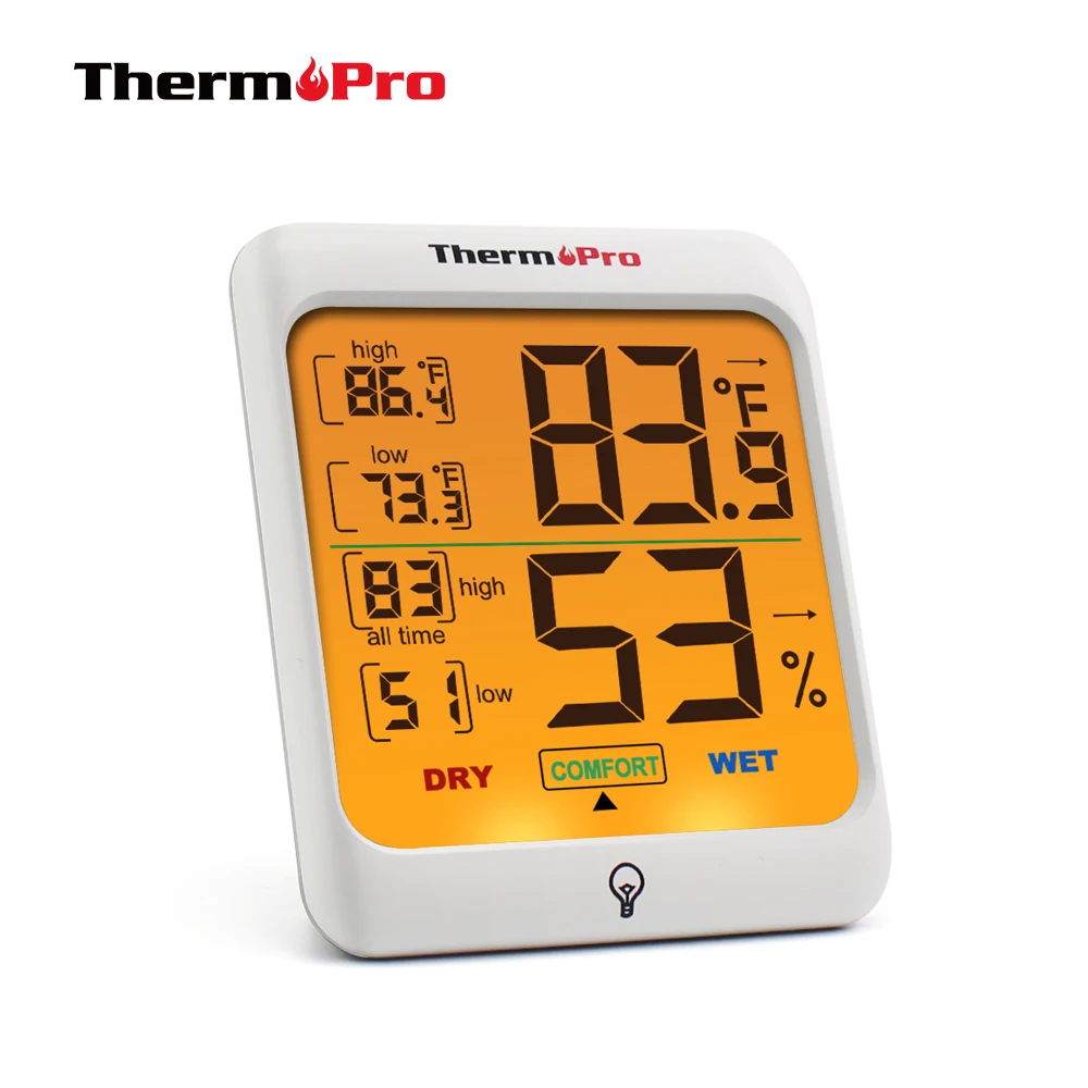 ThermoPro TP53 гигрометр термометр влажность в помещении и температура монитор с сенсорным экраном подсветка