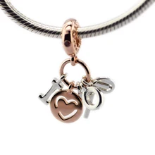 I Love You подвески серебряные бусины 925 пробы для женщин подходит для оригинальных браслетов DIY Прекрасный Шарм серебро 925 ювелирные изделия