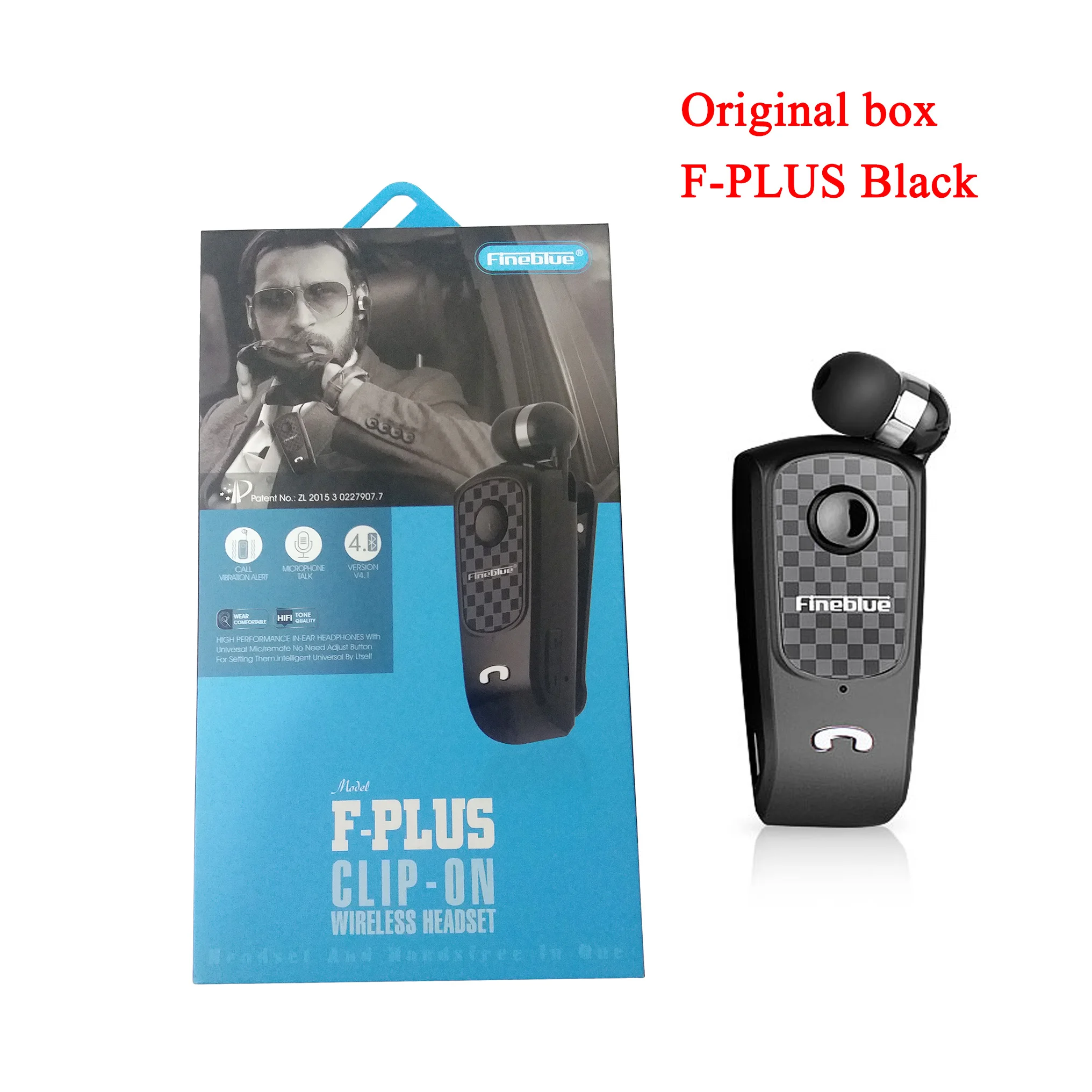 Fineblue Bluetooth F PLUS Mini Wireless Clip-on Bluetooth V5.0 Headset Headphone Hands-free Calls Time 10 hours  Came Earphone 