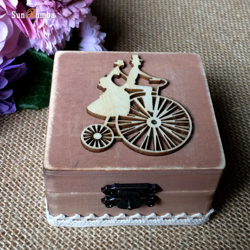 

1pcs Vintage Rustic Wooden Ring Box Wedding Decoration Mariage Decor Wood Rings Boxes Wedding Party Decorations (without rings)