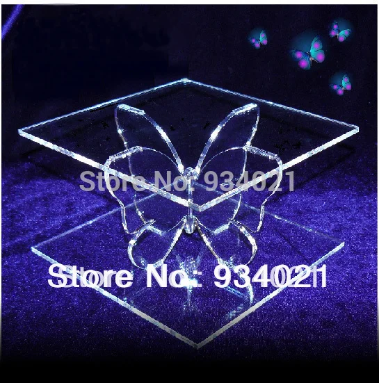 2 Tier Square Acrylic Wedding Cake Stand / Butterfly Cake Stand