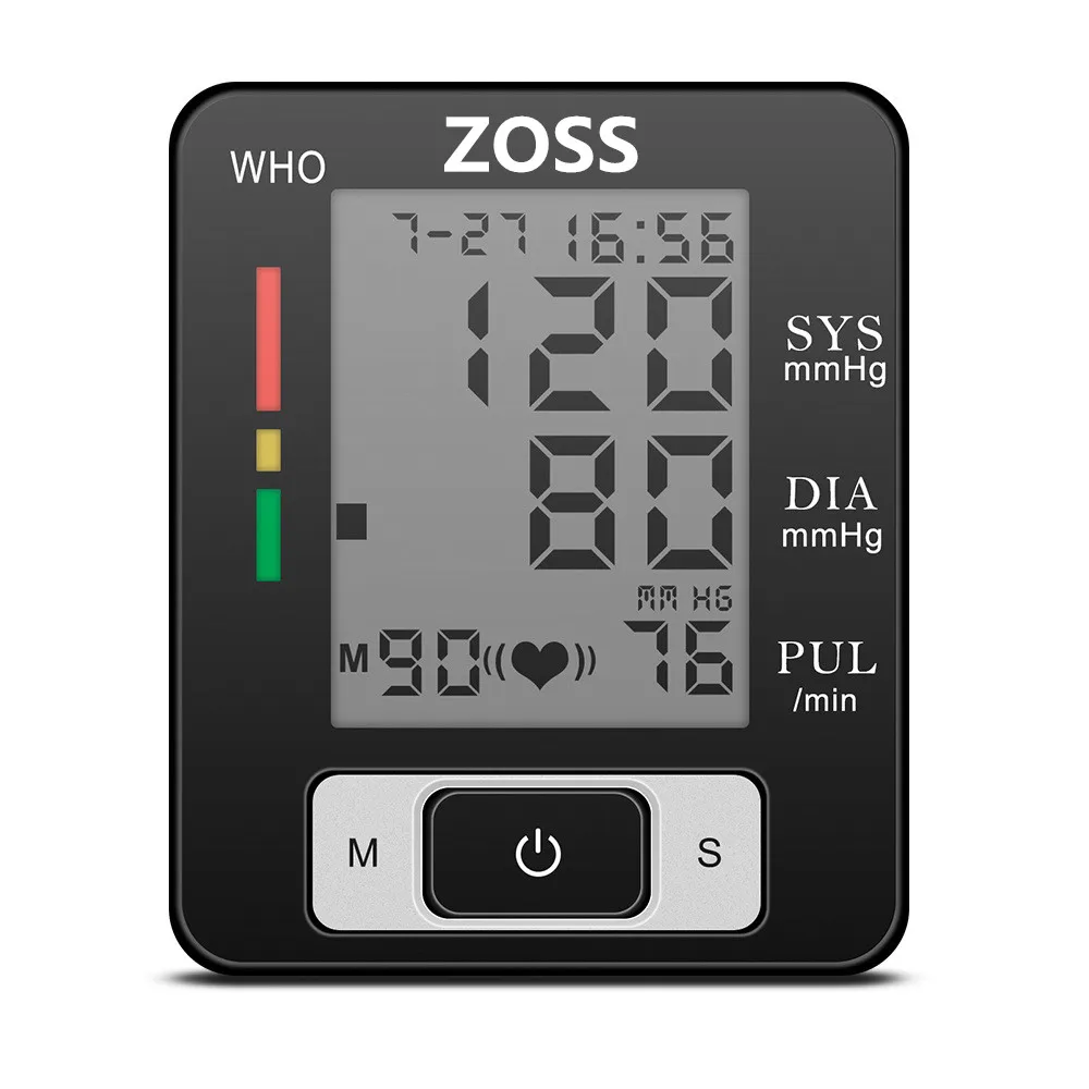Günstige ZOSS Englisch oder Russische Stimme Manschette Handgelenk Blutdruckmessgerät Blut Presure Meter Monitor Herz Rate Pulse Tragbare Tonometer BP