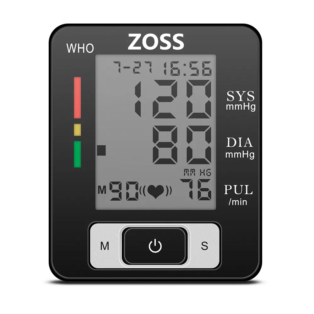 Baratos ZOSS inglés o ruso puño de voz muñeca esfigmomanómetro medidor de presión arterial Monitor ritmo cardíaco pulso tonómetro portátil BP