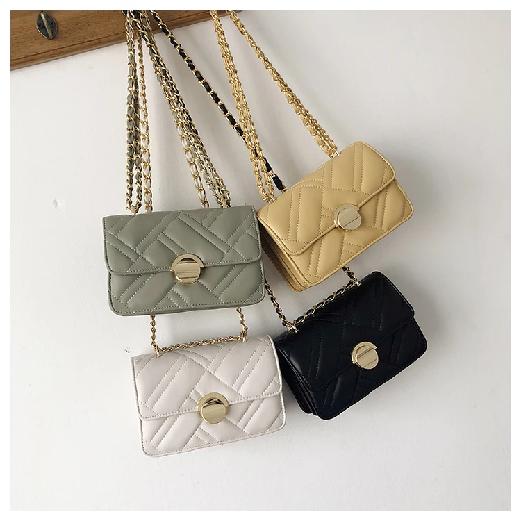 air and lady's bag, Chaohuan version of inclined bag, fashionable embroidery chain, one-shoulder small square bag
