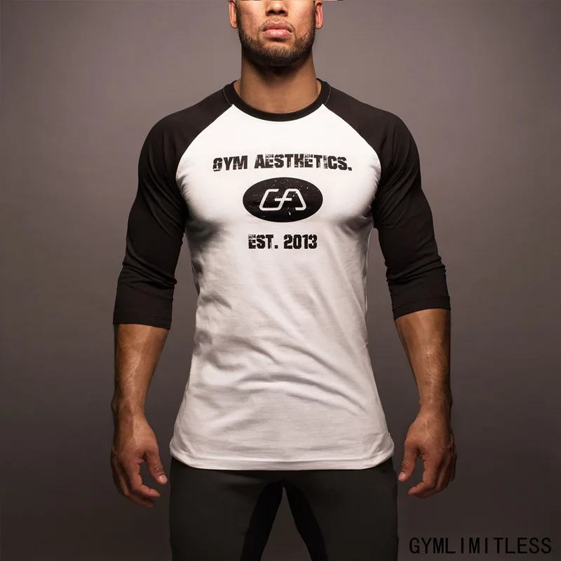 Brand Clothing Gyms Long Sleeve T Shirt Printed Homme Workout Shirts