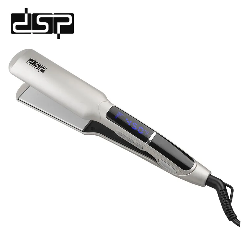 DSP ЖК-дисплей плоский утюг цифровой контроль температуры выпрямление керамический утюжок выпрямитель для волос E-10003sc - Цвет: Серебристый