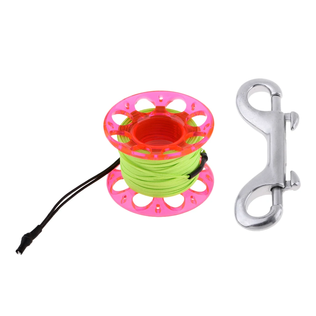 Finger Spool Reel Diving Gear Double Ended Snap Bolts Dive Wreck Scuba Diving Accessories 49ft