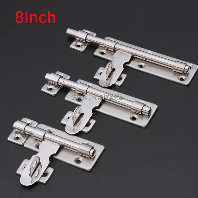 2PCS 8" stainless steel Slide Door Bolt Barrel Hasp Premium Safety