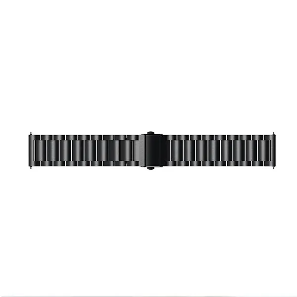 22mm Stainless Steel Watch Band Strap for Xiaomi Huami Amazfit PACE Smart Watch Replacement Bracelet Band Smartwatch correa - Color: Black