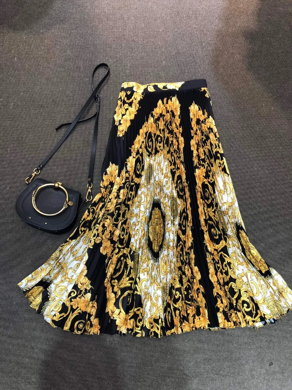 

2019 spring new skirt women prints pleated skirt ddxgz2