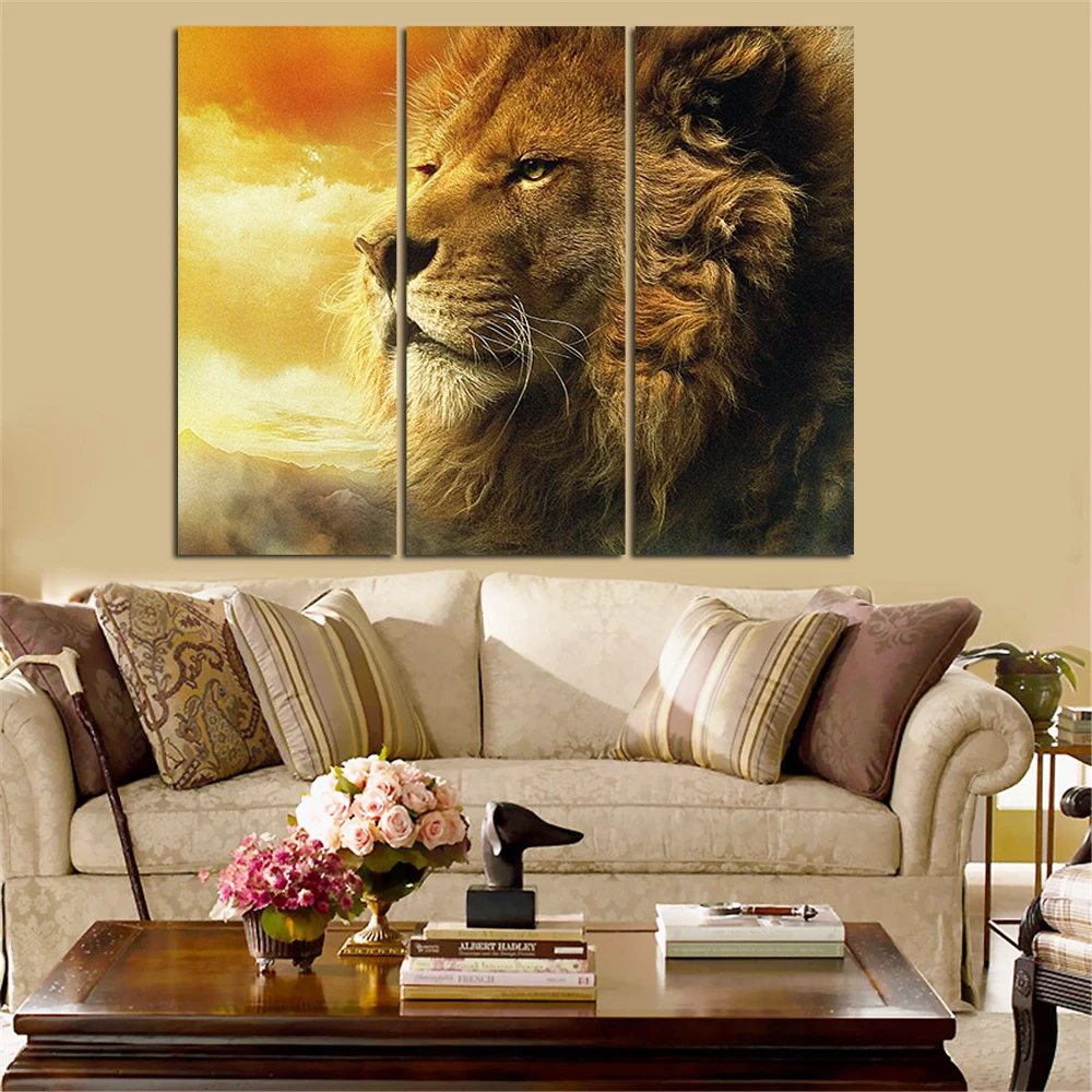 

2017 Sale King Of The Forest For Lion Animal Wall Painting Mighty Cloud Cuadros Decoracion Prints On Canvas For Living Room