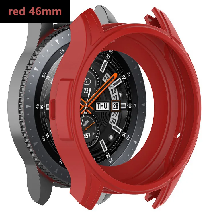 Чехол gear S3 Frontier для samsung Galaxy Watch 46 мм 42 мм, мягкий силиконовый защитный чехол, защитная рамка, защита от падения, бампер, аксессуары - Цвет ремешка: red 46mm