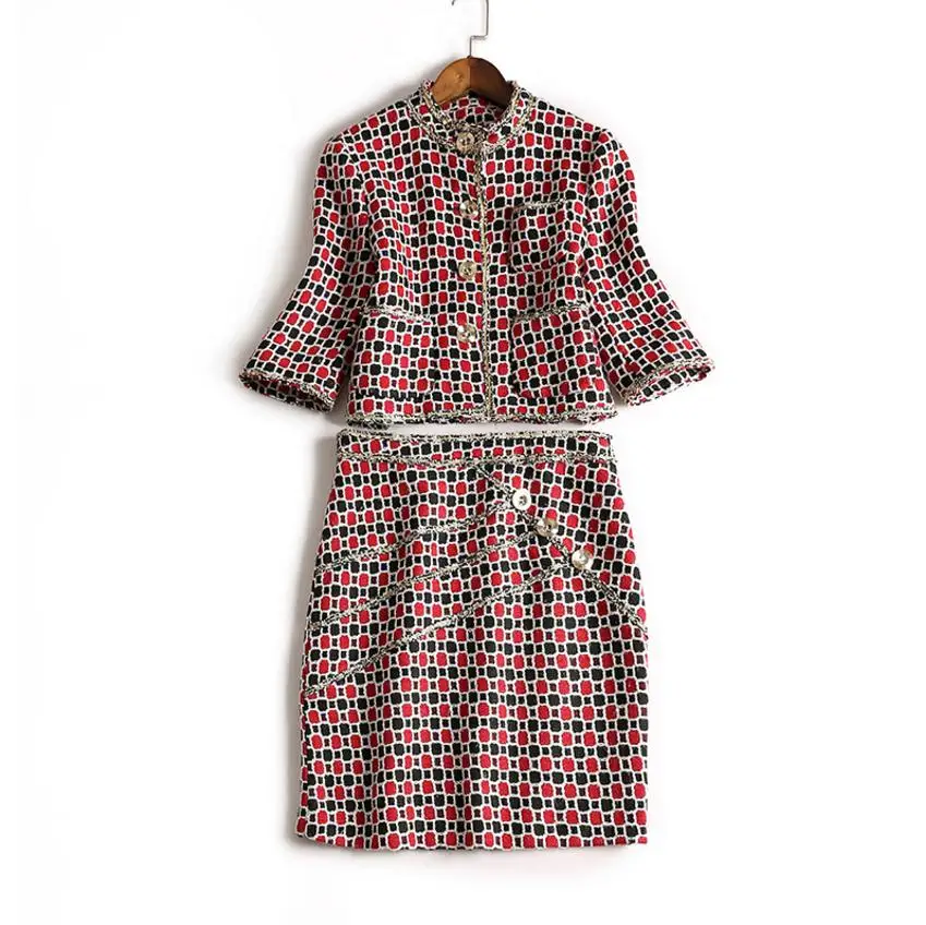 Plaid Cuadros Era Las Dropship Pequeños 2018 Slim De Primavera Mujeres Moda Llegada Nueva A La Red Falda Tops Wj1706 Trajes Delgada Lana Traje Chaqueta xXp8wX6Uq