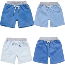 Новая Летняя мода мальчиков мягкие джинсовые карман Короткие Джинсы Брюки повседневные штаны для младенца Детские