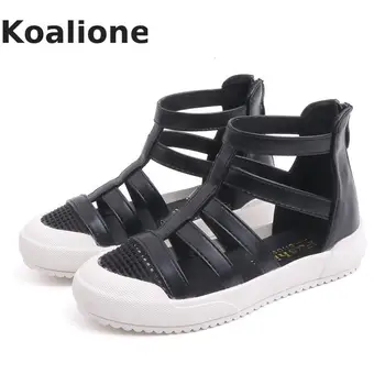

Kids Sandals Summer Roma Style Girls Sandals Children Beach Shoes Girl Baby Gladiator Sandals Child Toddler Shoes Black White