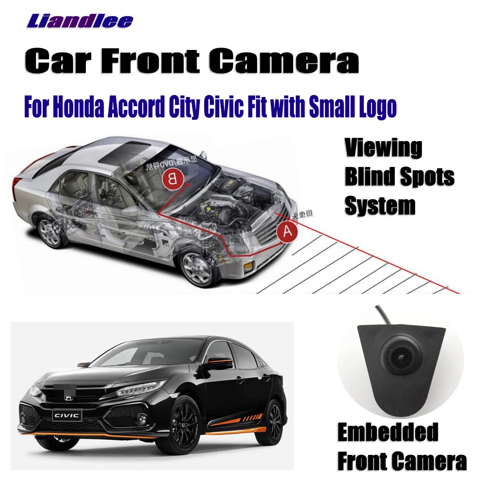 

Car Front View Camera For Honda Accord City Civic Small Logo 2013 2015 2016 2017 Front CAM Full HD CCD Cigarette Lighter