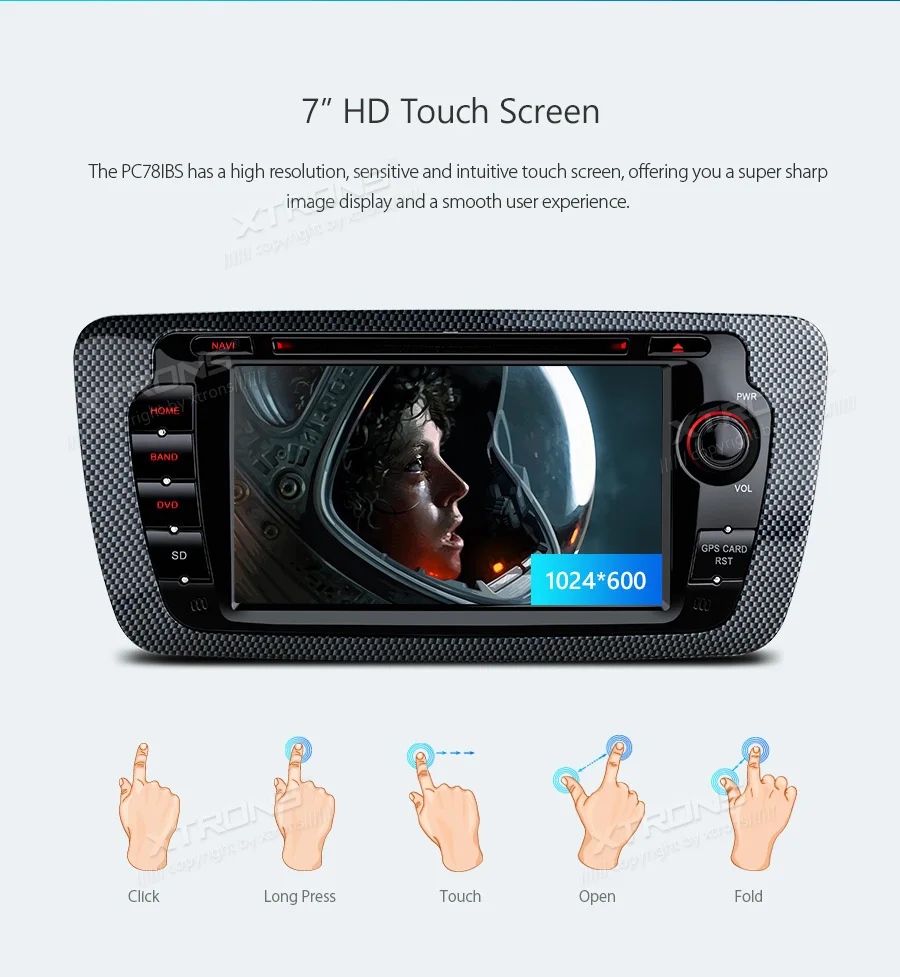 Clearance XTRONS 7" Android 8.1 Quad Core 16GB ROM car Multimedia System DVD Player GPS Navigation for Seat Ibiza MK4/6J 2009-2013 RCA 6