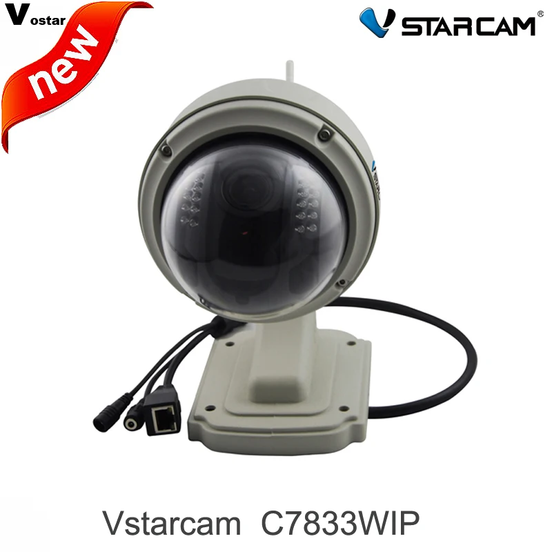  Vstarcam C7833WIP P2P Plug and Play Outdoor PT Wireless/WiFi 1MP HD 720P IP Camera Security with Pan/Tilt SD Card IR Cut camera 