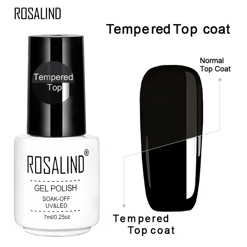 ROSALIND Гель-лак для ногтей полуперманентный лак для ногтей основа и верхнее покрытие гибридные Лаки Все для маникюра Гель-лак праймер - Цвет: Tempered Top Coat