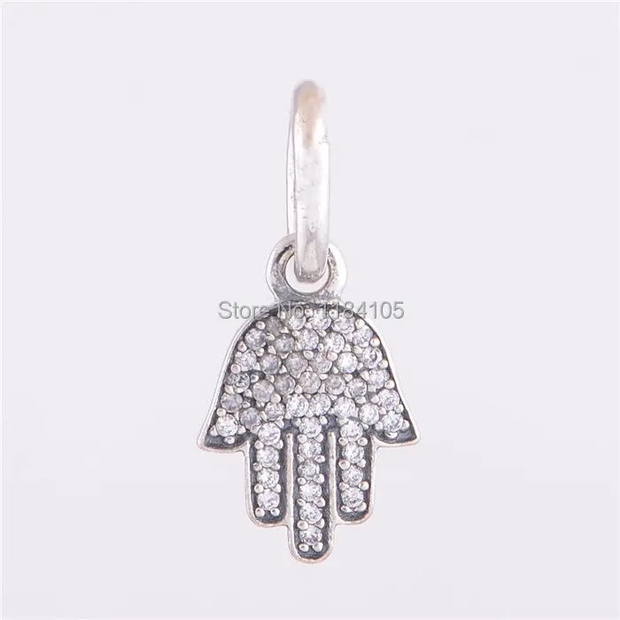 New Arrived 925 Sterling Silver Pave Zircon Crystal Hand Charms