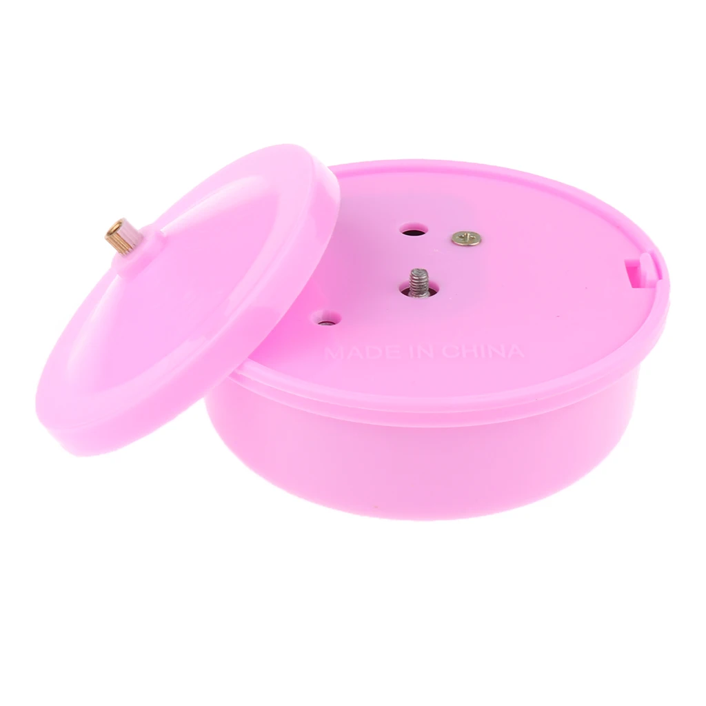 Pink Plastic DIY Round Rotating Music Box Base Wedding Xmas Birthday Gifts
