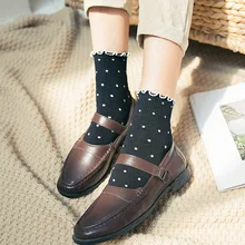 Jeseca Harajuku/Винтажные уличные женские носки с оборками; милые японские носки для девочек; коллекция года; сезон осень-зима; плотные рождественские носки