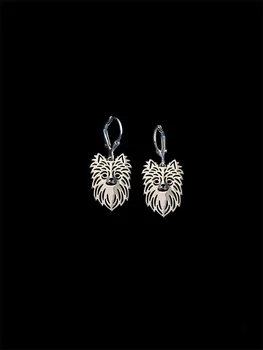 

Wholesale New Trendy Long Haired Chihuahua Drop Earrings Silver Color Plated Dog Earrings For Women Aros 12pcs/lot