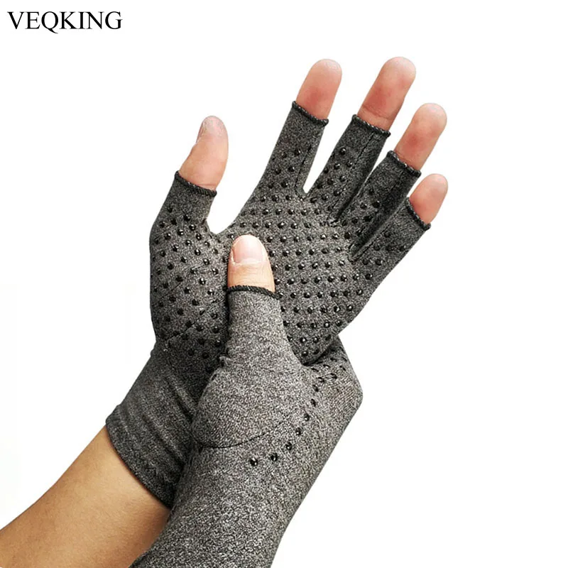 1 пара компрессионные перчатки без пальцев дышащие ревматоидный артрит облегчение боли реабилитационные тренировочные перчатки уход за руками