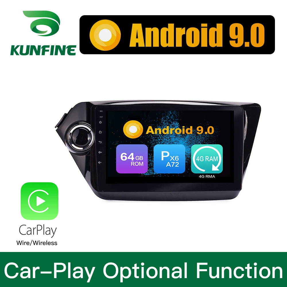 

Android 9.0 Ram 4G Rom 64G PX6 Cortex A72 Car DVD GPS Multimedia Player Car Stereo For KIA K2 2011-2016 Radio Headunit