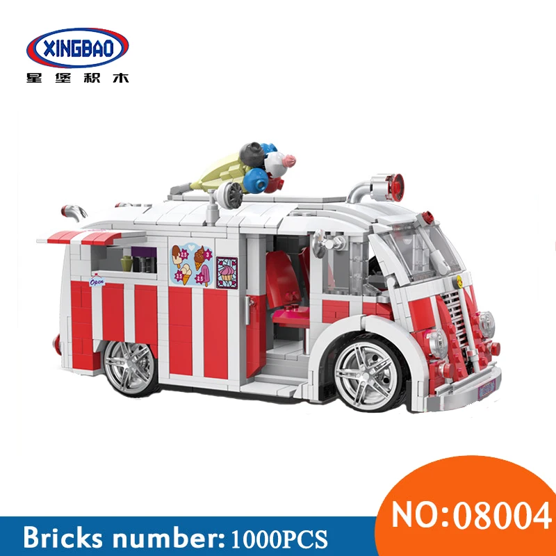 

Xingbao 08004 Genuine 1000Pcs Technic Series The Ice Cream Car Set Building Blocks Bricks Educational Toys For Children Gifts