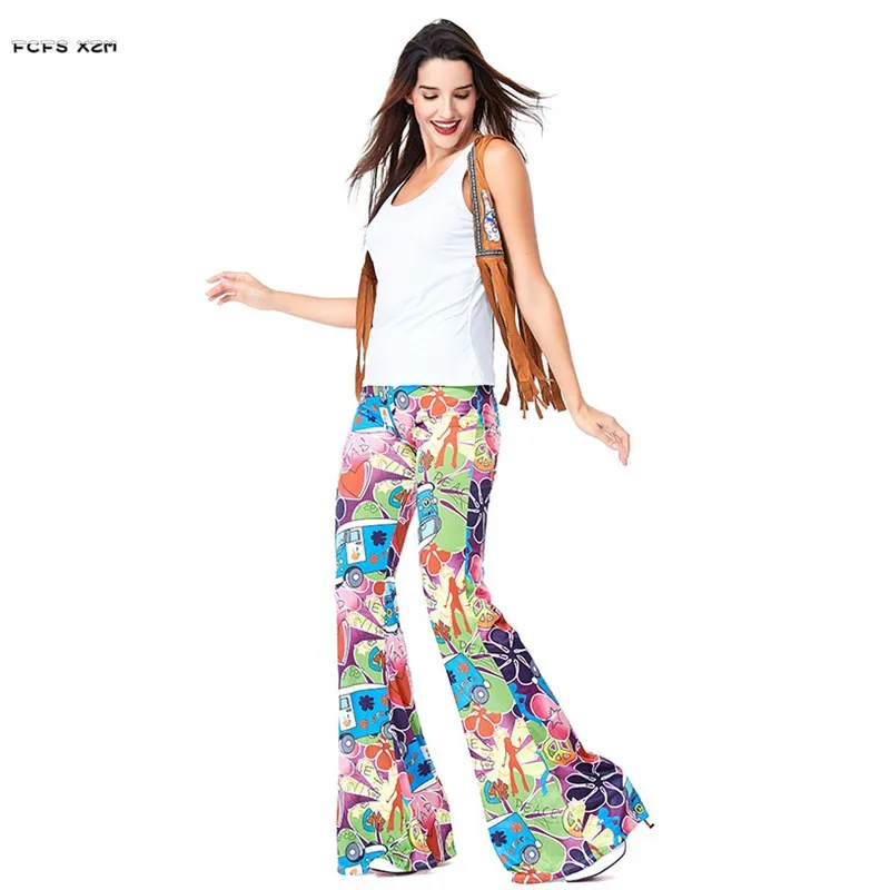 

M-XL Adult Retro Women Hip hop Nightclub Cosplays Halloween hippie Costume Carnival Purim parade stage play Bar Rave party dress