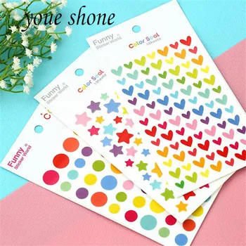 

6Pcs=1Set Colorful sticker funny toy sticker paper diary Journal Scrapbook Decorative laptop Sticker Classic Toys for Children