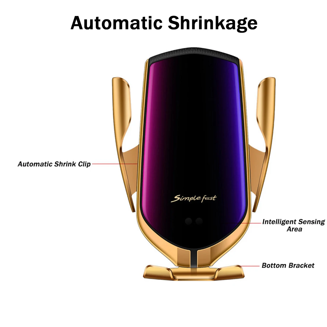 Автомобильное беспроводное зарядное устройство с автоматическим зажимом, держатель с инфракрасным датчиком, быстрая зарядка, автомобильный телефон, поддержка 10 Вт, QI, индукционное зарядное устройство, кронштейн