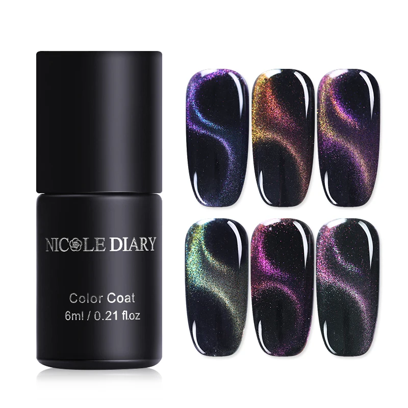 Магнитный Фэнтезийный Гель лак NICOLE DIARY 6 мл 5D кошачий глаз для дизайна ногтей