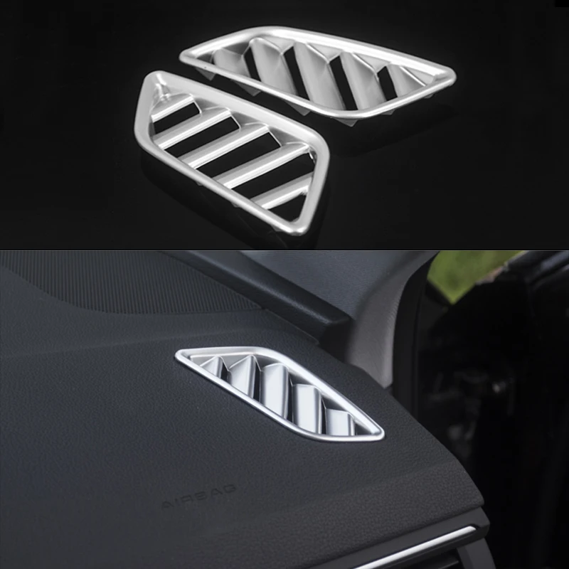

2x Chrome ABS Front Dashboard Upper Air Outlet Panel Cover Trim For Audi A5 2018 & A4 B9 2017-2018