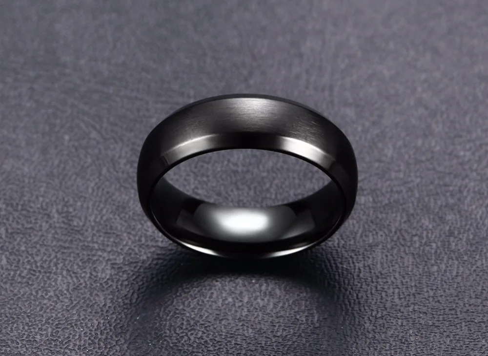 Mens Rings 6MM Wedding Band Stainless Steel Ring Men Jewelry Engagement Ring Comfort Fit Beveled Edges Black Blue Gold-color Decoration Accessories anillos masculino 15