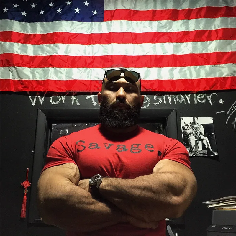 2018 Brand Mens muscle T shirt bodybuilding fitness men tops cotton