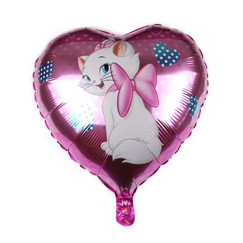 

XXPWJ New 18-inch heart-shaped cartoon cat aluminum balloon holiday party birthday decoration decorative balloon N-013
