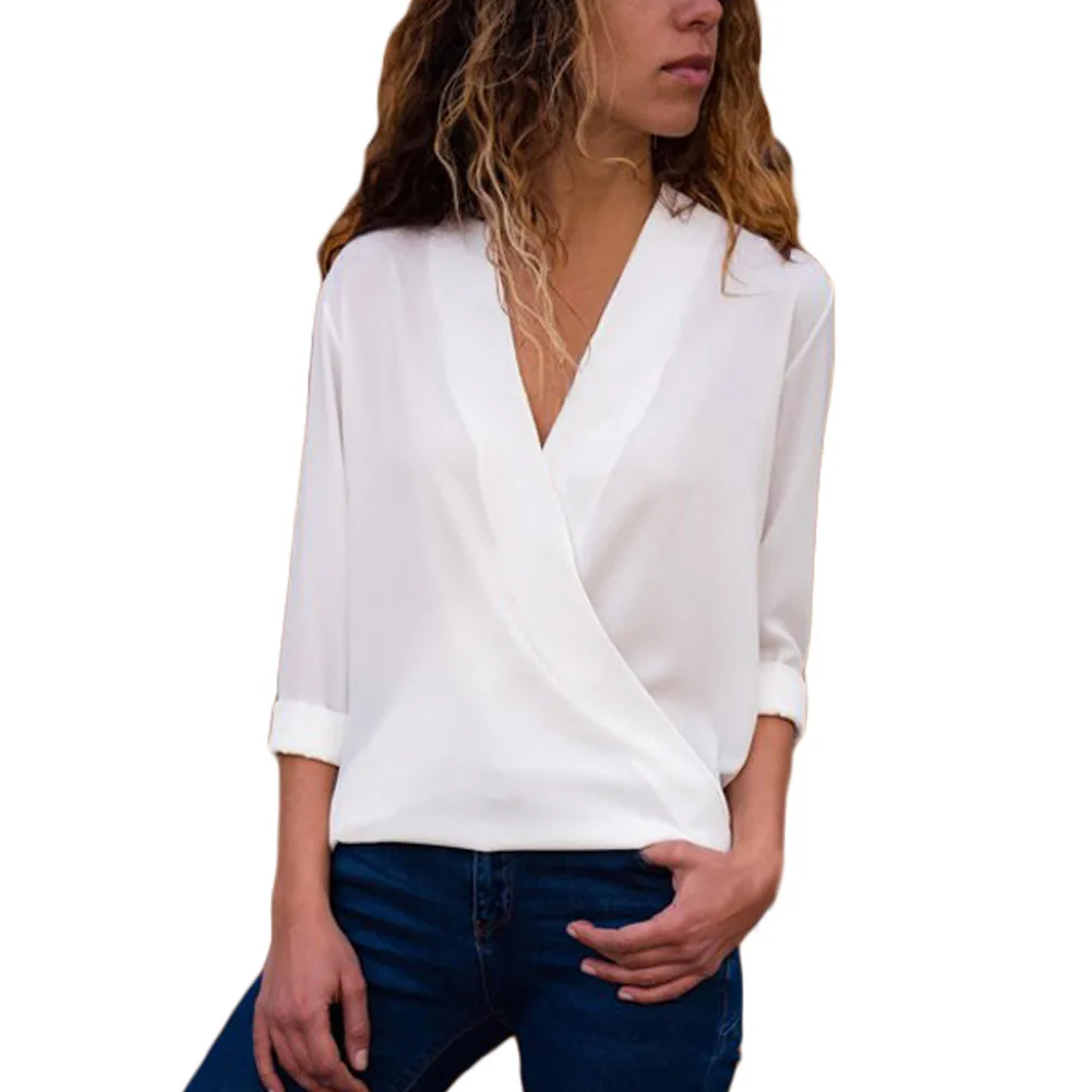 

2019 Flower Print Blouse Women Long Sleeve Top Shirt Elegant Ladies Shirts Womens Tops And Blouse