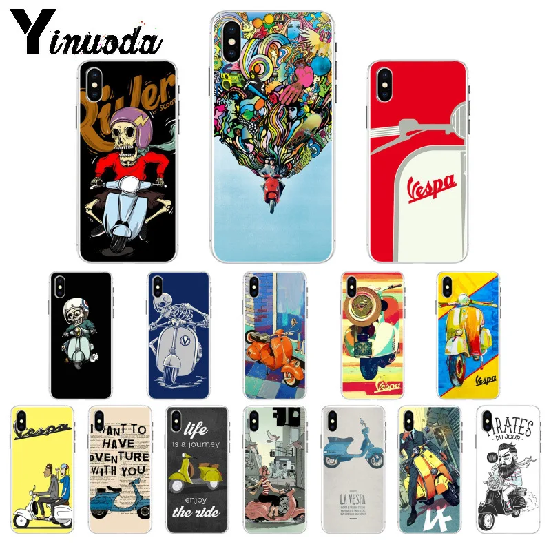 Чехол Yinuoda Vespa для мобильных телефонов мягкий ТПУ чехол Apple iPhone 8 7 6 6S Plus X XS MAX 5 |