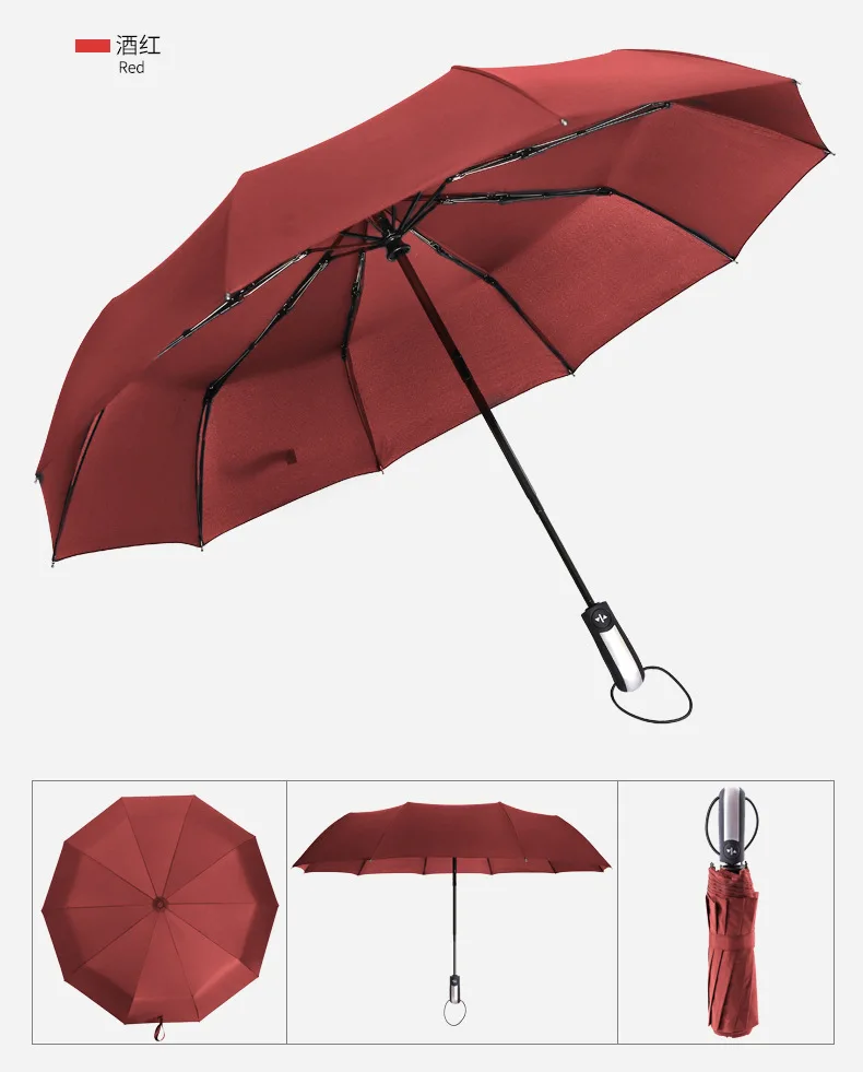Ветронепроницаемый складной автоматический зонт от дождя для женщин, роскошные большие ветрозащитные зонты для мужчин, ветронепроницаемый Зонт 10 к
