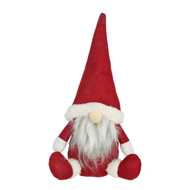 Счастливого Рождества длинная шляпа шведский Санта гном плюшевые куклы украшения игрушки ручной работы праздничные вечерние украшения для дома - Цвет: Красный