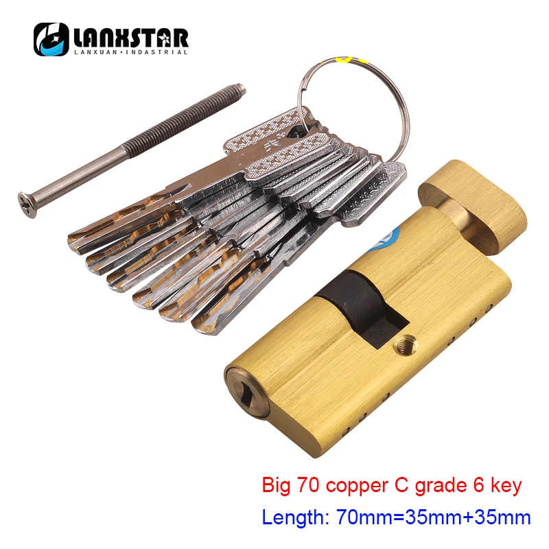 All Copper Large 70 Knob Small 70 Single Open C-class Blade Lock Core Universal Security Door Super